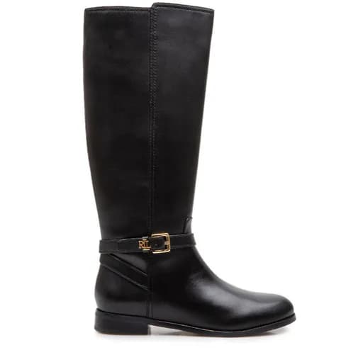 Γυναικείες Δερμάτινες Brooke II Μπότες Μαύρες Ralph Lauren 802967769001-BLACK