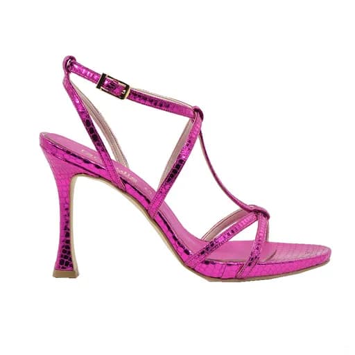 Γυναικεία πέδιλα Makis Fardoulis 718-44-8 φούξια φίδι δέρμα