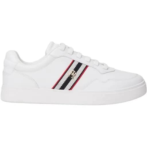 Γυναικεία Δερμάτινα Sneakers Tommy Hilfiger FW0FW09001-YBS Λευκά