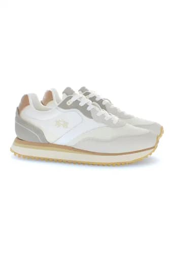 LA MARTINA ΠΑΠΟΥΤΣΙΑ SNEAKERS LOGO ΛΕΥΚΟ-ΓΚΡΙ-ΚΑΦΕ