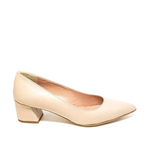 Bigshoes MX9122-13 Δερμάτινη Γόβα Μπεζ 5.5cm