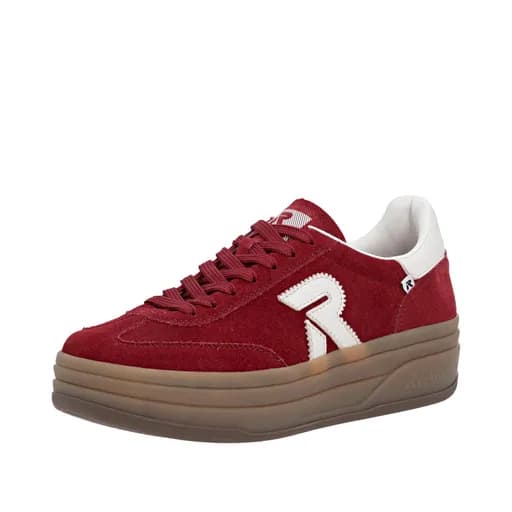 Rieker W3700-35 Ανατομικό Δερμάτινο Sneaker Κόκκινο