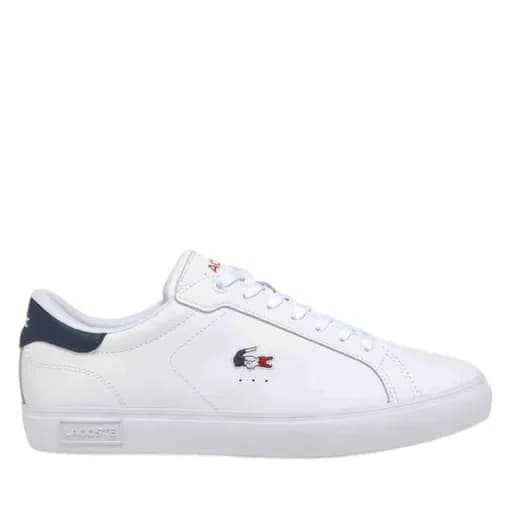 Lacoste Ανδρικά Δερμάτινα Sneakers Powercourt 49SMA0080407 WHT/NVY/RED Λευκό