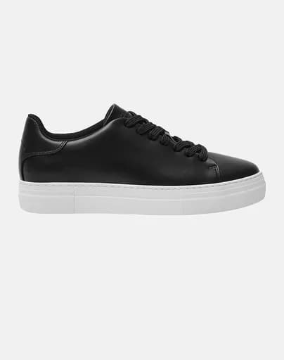 SELECTED SLHDAVID CHUNKY LEATHER SNEAKER NOOS 16095932-BLACK Black