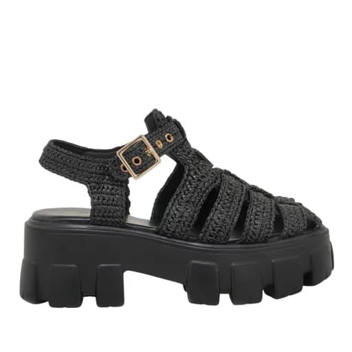 Γυναικεία Flatforms Renato Garini RG!XB9609-2 Μαύρο Κροσέ W403R60937A5