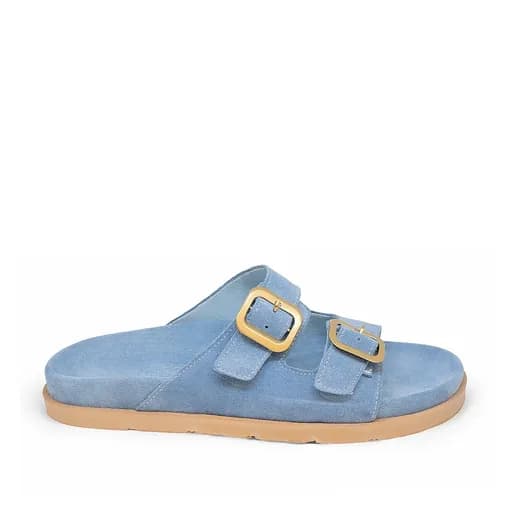 Bigshoes GA0303-11 Δερμάτινη Παντόφλα Σιέλ