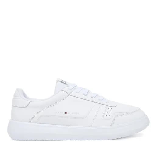 Ανδρικά Δερμάτινα Sneakers Λευκά Tommy Hilfiger FM0FM05529-YBS