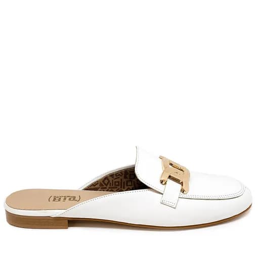 Bigshoes GA1148-02 Δερμάτινο Mule Λευκό