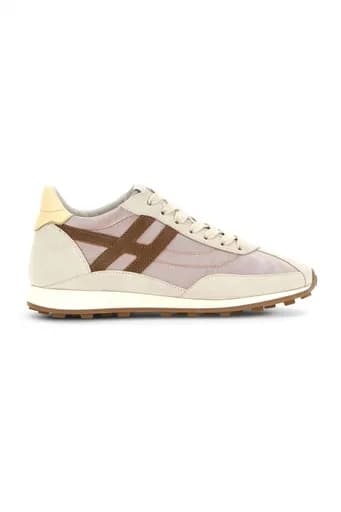 HOGAN ΠΑΠΟΥΤΣΙΑ SNEAKERS ALLACCIATO H LOGO ΕΚΡΟΥ-ΡΟΖ