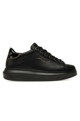 KARL LAGERFELD ΠΑΠΟΥΤΣΙΑ SNEAKERS ΚΑPRI RHINESTONE ΣΤΡΑΣ LOGO ΜΑΥΡΟ