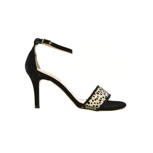 Γυναικεία πέδιλα Mariella Fabiani 801 μαύρο δέρμα καστόρι