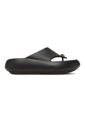 MICHAEL KORS ΠΑΠΟΥΤΣΙΑ ΠΑΝΤΟΦΛΕΣ SPLASH PLATFORM ΜΕΤΑΛΛΙΚΟ LOGO ΜΑΥΡΟ