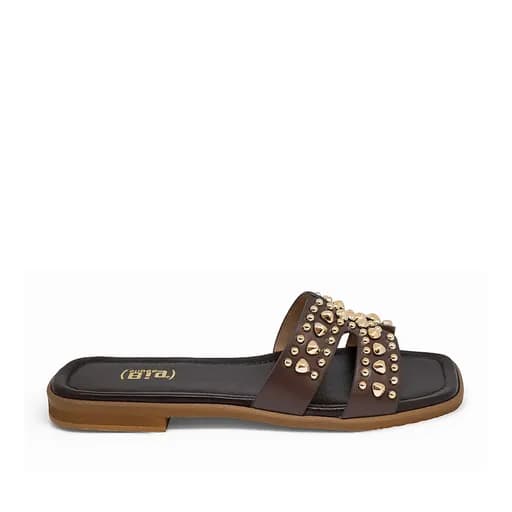 Bigshoes GA0213-05 Δερμάτινη Παντόφλα Καφέ