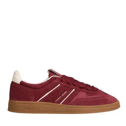 Γυναικεία Δερμάτινα Greenwich Sneakers Μπορντό Tommy Jeans EN0EN02924-XKK