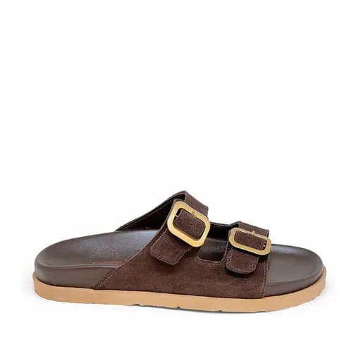 Bigshoes GA0303-05 Δερμάτινη Παντόφλα Καφέ