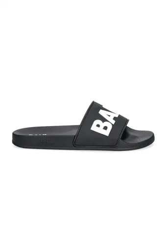 BALR. ΠΑΝΤΟΦΛΕΣ BEACH SLIDE LOGO ΜΑΥΡΟ-ΛΕΥΚΟ