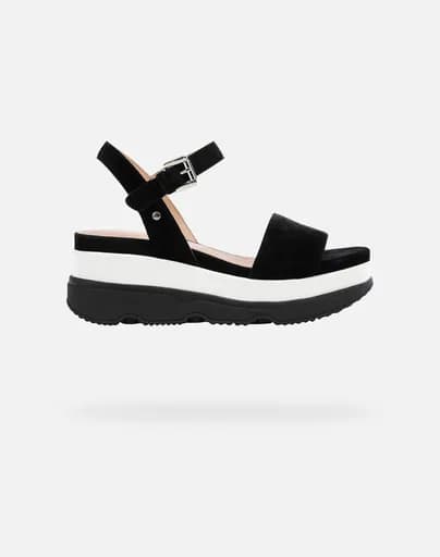 GEOX D GARDENIA C - GOAT SUEDE D02HBC00021C9999-C9999 Black