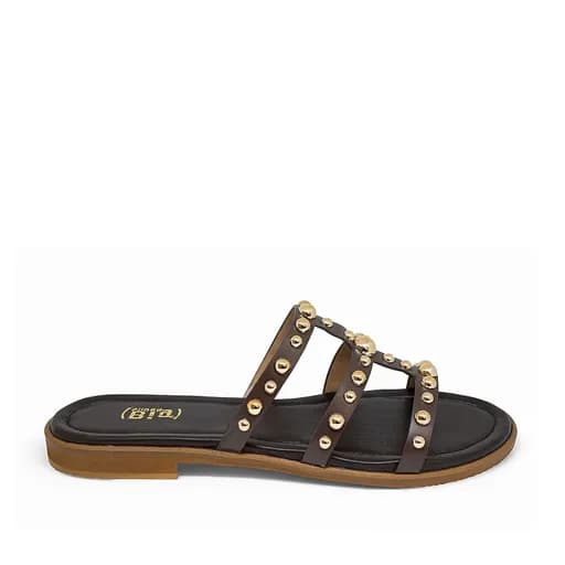 Bigshoes GA0216-05 Δερμάτινη Παντόφλα Καφέ