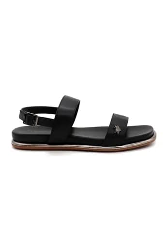 U.S. POLO ASSN. ΠΑΠΟΥΤΣΙΑ ΠΕΔΙΛΑ ΜETAΛΛΙΚΟ LOGO ΜΑΥΡΟ