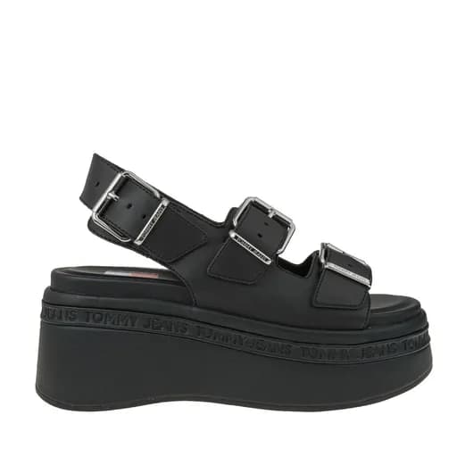 Γυναικεία Δερμάτινα Σανδάλια Μαύρα Tommy Jeans EN0EN02774-BDS