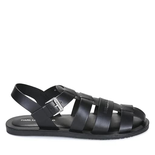 Ανδρικά Δερμάτινα Σανδάλια Μαύρα Karl Lagerfeld KL70223-000 BLACK